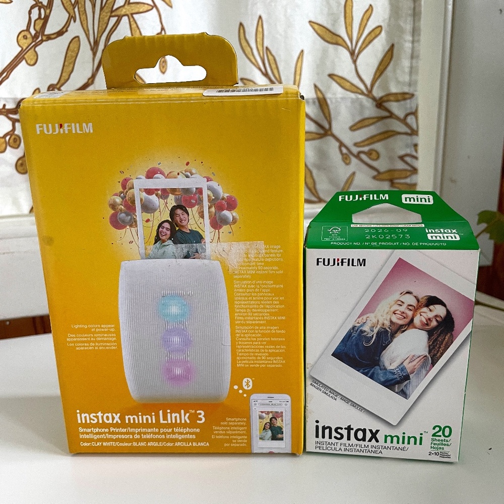 Bundle of Instax mini Link 3 printer + film twin pack